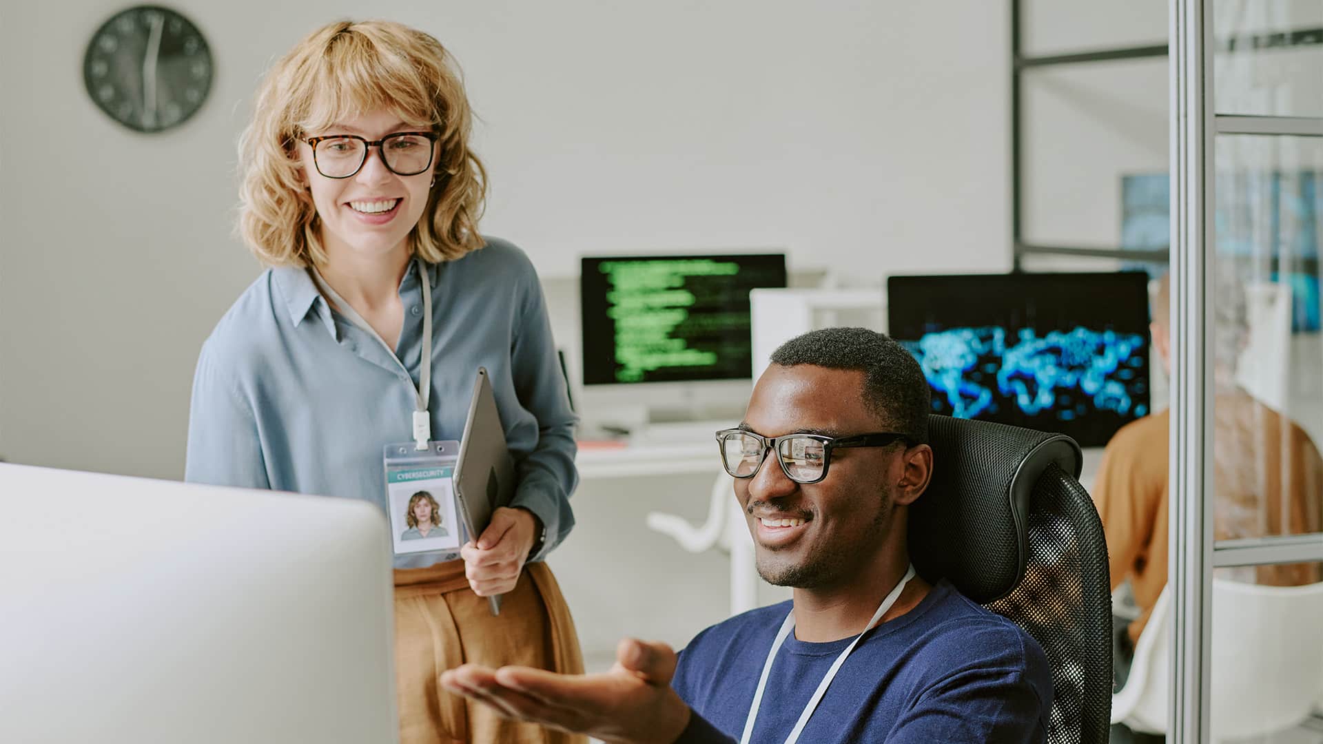 ISTQB Stock 0018 cheerful man and woman discussing new project 2024 10 24 20 51 06 utc
